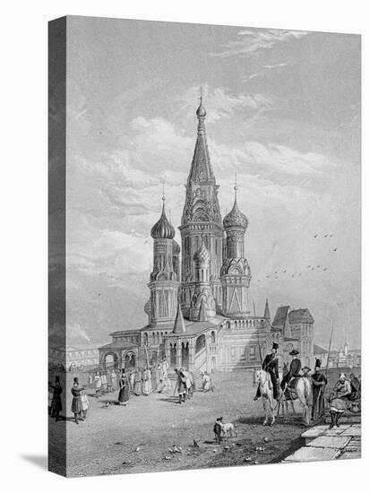 St. Basil's Cathedral, Moscow, Engraved by Turnbull, 1835 (Engraving)-Alfred Gomersal Vickers-Stretched Canvas