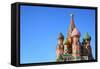 St. Basil's Cathedral on Red Square in Moscow, Russia. Copyspace at the Left.-Zoom-zoom-Framed Stretched Canvas