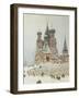 St. Basil's Cathedral, Red Square, Moscow, c.1917-Nikolay Nikanorovich Dubovskoy-Framed Giclee Print