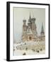 St. Basil's Cathedral, Red Square, Moscow, c.1917-Nikolay Nikanorovich Dubovskoy-Framed Giclee Print