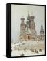 St. Basil's Cathedral, Red Square, Moscow, c.1917-Nikolay Nikanorovich Dubovskoy-Framed Stretched Canvas