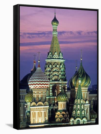 St. Basil's Cathedral, Red Square, Moscow, Russia-Peter Adams-Framed Stretched Canvas