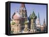 St. Basil's Christian Cathedral in Winter Snow, Moscow, Russia-Gavin Hellier-Framed Stretched Canvas