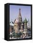 St. Basil's Christian Cathedral in Winter Snow, Moscow, Russia-Gavin Hellier-Framed Stretched Canvas