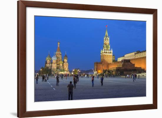 St. Basils Cathedral and the Kremlin in Red Square, Moscow, Russia-Gavin Hellier-Framed Photographic Print