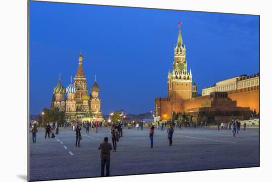 St. Basils Cathedral and the Kremlin in Red Square, Moscow, Russia-Gavin Hellier-Mounted Photographic Print