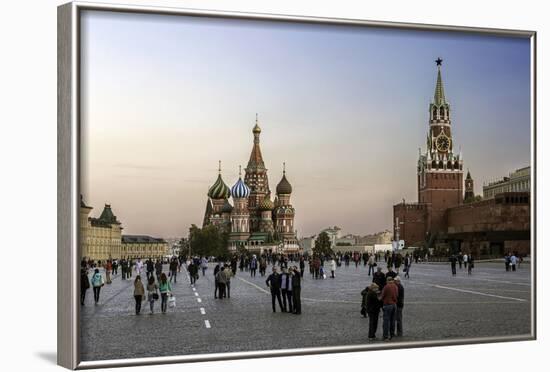 St. Basils Cathedral and the Kremlin in Red Square, Moscow, Russia-Gavin Hellier-Framed Photographic Print