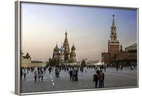 St. Basils Cathedral and the Kremlin in Red Square, Moscow, Russia-Gavin Hellier-Framed Photographic Print