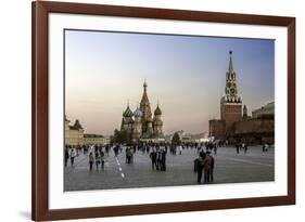 St. Basils Cathedral and the Kremlin in Red Square, Moscow, Russia-Gavin Hellier-Framed Photographic Print