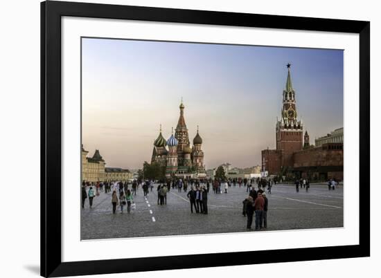 St. Basils Cathedral and the Kremlin in Red Square, Moscow, Russia-Gavin Hellier-Framed Photographic Print