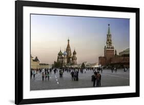 St. Basils Cathedral and the Kremlin in Red Square, Moscow, Russia-Gavin Hellier-Framed Photographic Print