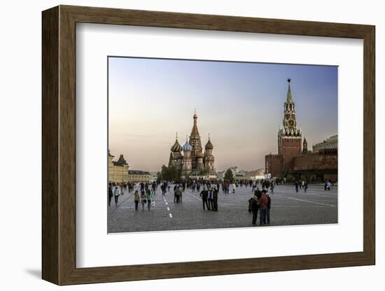 St. Basils Cathedral and the Kremlin in Red Square, Moscow, Russia-Gavin Hellier-Framed Photographic Print