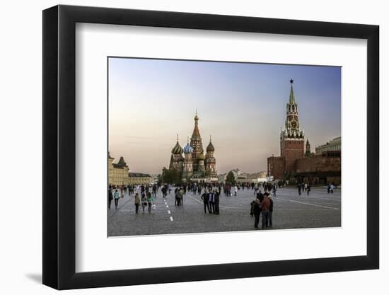 St. Basils Cathedral and the Kremlin in Red Square, Moscow, Russia-Gavin Hellier-Framed Photographic Print