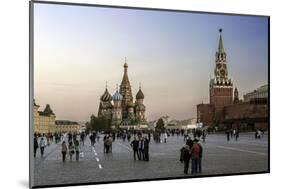 St. Basils Cathedral and the Kremlin in Red Square, Moscow, Russia-Gavin Hellier-Mounted Photographic Print