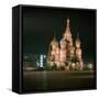 St Basils Cathedral at Night-CM Dixon-Framed Stretched Canvas