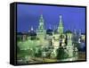 St. Basils Cathedral, Red Square, Moscow, Russia-Jon Arnold-Framed Stretched Canvas