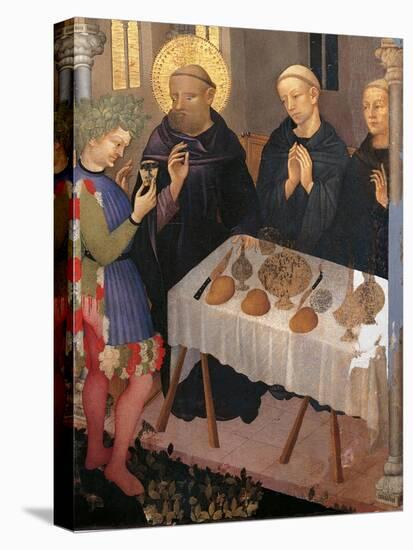 St. Benedict Blessing a Glass of Poisoned Wine-Gentile da Fabriano-Stretched Canvas