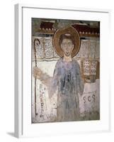 St Benedict, Detail of 10th-11th Century Fresco, Church of San Pietro Al Monte, Civate, Italy,-null-Framed Giclee Print