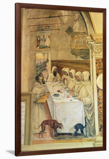 St. Benedict Finds Flour and Feeds the Monks, from the Life of St. Benedict, 1497-98-L. Signorelli and G. Sodoma-Framed Giclee Print