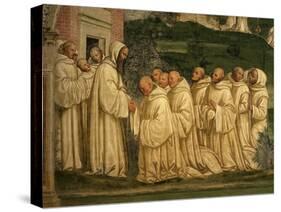 St Benedict of Nursia Prays with his Monks, Fresco-Giovanni Antonio Bazzi Sodoma-Stretched Canvas