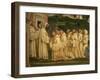 St Benedict of Nursia Prays with his Monks, Fresco-Giovanni Antonio Bazzi Sodoma-Framed Giclee Print