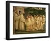 St Benedict of Nursia Prays with his Monks, Fresco-Giovanni Antonio Bazzi Sodoma-Framed Giclee Print