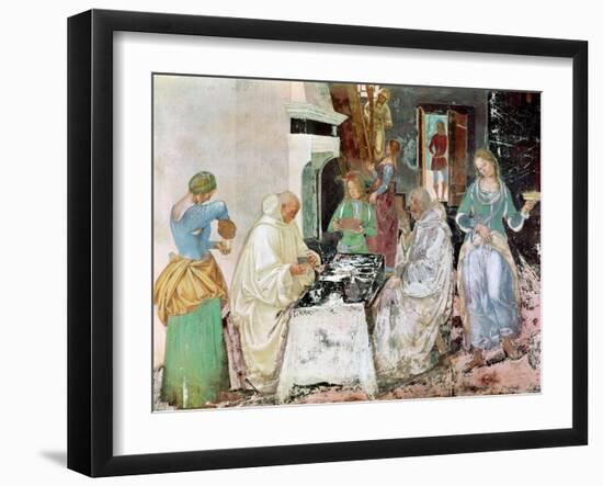 St. Benedict Receiving Hospitality, from the Life of St. Benedict, 1497-98-L. Signorelli-Framed Giclee Print