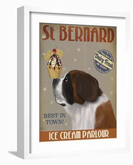 St Bernard Ice Cream-Fab Funky-Framed Art Print