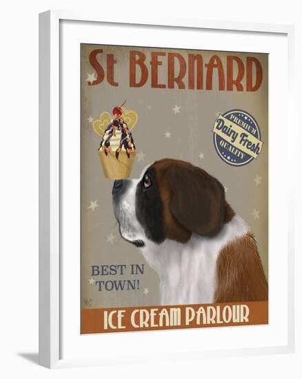 St Bernard Ice Cream-Fab Funky-Framed Art Print