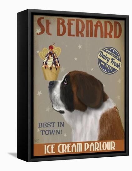 St Bernard Ice Cream-Fab Funky-Framed Stretched Canvas