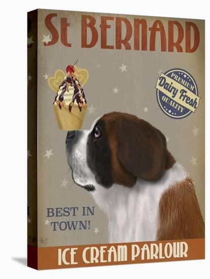 St Bernard Ice Cream-Fab Funky-Stretched Canvas