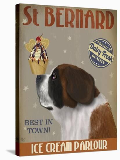 St Bernard Ice Cream-Fab Funky-Stretched Canvas