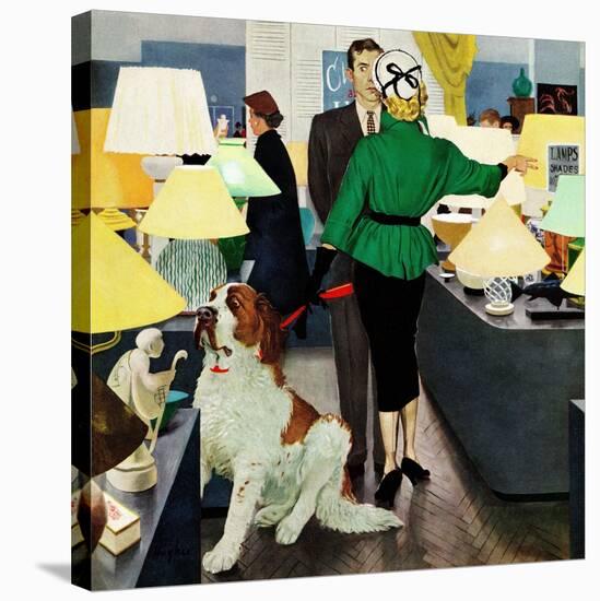 "St. Bernard in Lamp Shop", October 25, 1952-George Hughes-Stretched Canvas