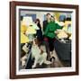 "St. Bernard in Lamp Shop", October 25, 1952-George Hughes-Framed Giclee Print