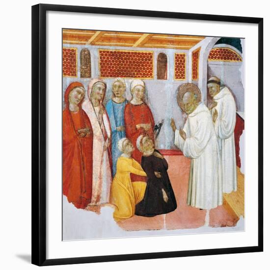 St Bernard of Clairvaux Exorcising Someone Possessed-Ferrer Bassa-Framed Giclee Print