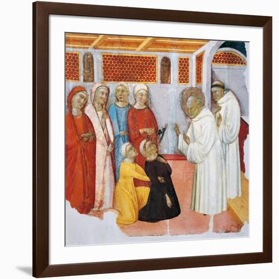 St Bernard of Clairvaux Exorcising Someone Possessed-Ferrer Bassa-Framed Giclee Print