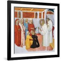 St Bernard of Clairvaux Exorcising Someone Possessed-Ferrer Bassa-Framed Giclee Print