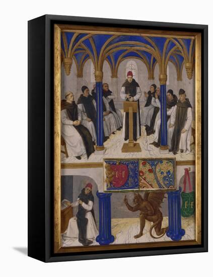 St. Bernard Teaching-Jean Fouquet-Framed Stretched Canvas