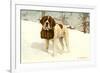 St. Bernard with Rescue Keg-null-Framed Art Print