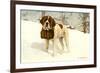 St. Bernard with Rescue Keg-null-Framed Art Print