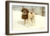 St. Bernard with Rescue Keg-null-Framed Art Print