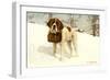 St. Bernard with Rescue Keg-null-Framed Art Print