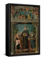 St. Bernardine of Siena and Angels-Andrea Mantegna-Framed Stretched Canvas