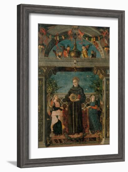 St. Bernardine of Siena and Angels-Andrea Mantegna-Framed Art Print