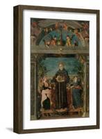 St. Bernardine of Siena and Angels-Andrea Mantegna-Framed Art Print