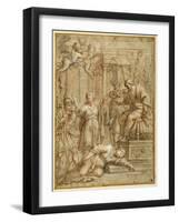St. Bibiana Lies Martyred before the Prefect Apronianus-Pietro Da Cortona-Framed Giclee Print