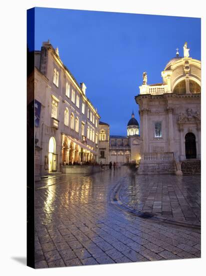 St. Blaise Church and Cathedral at Night, Old Town, UNESCO World Heritage Site, Dubrovnik, Croatia,-Martin Child-Stretched Canvas