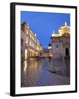 St. Blaise Church and Cathedral at Night, Old Town, UNESCO World Heritage Site, Dubrovnik, Croatia,-Martin Child-Framed Photographic Print