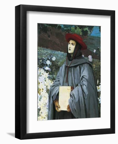 St Bonaventura, Detail from the Apparition of the Virgin to St Francis of Assisi and Bonaventure-Luigi Serra-Framed Giclee Print