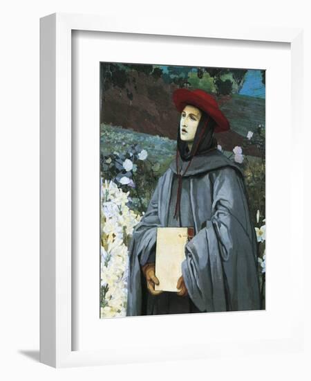 St Bonaventura, Detail from the Apparition of the Virgin to St Francis of Assisi and Bonaventure-Luigi Serra-Framed Giclee Print